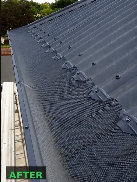After gutter guard installation — clean protected gutter